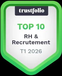 Badge Trustfolio Top 10 RH et Recrutement T1 2026 - Bureau des Talents