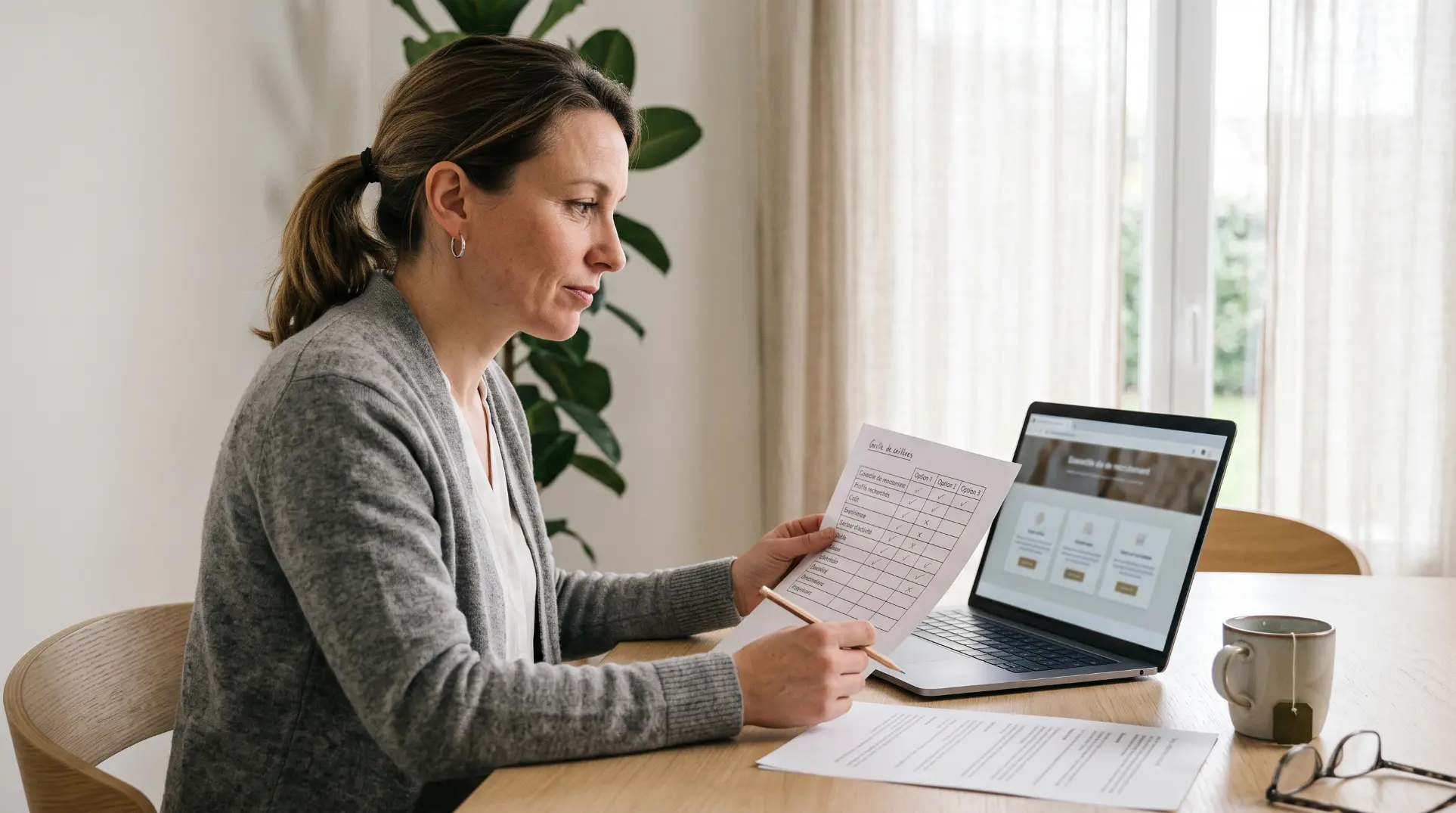 Recruteur independant comparant plusieurs collectifs de recruteurs sur une grille de criteres ecrite