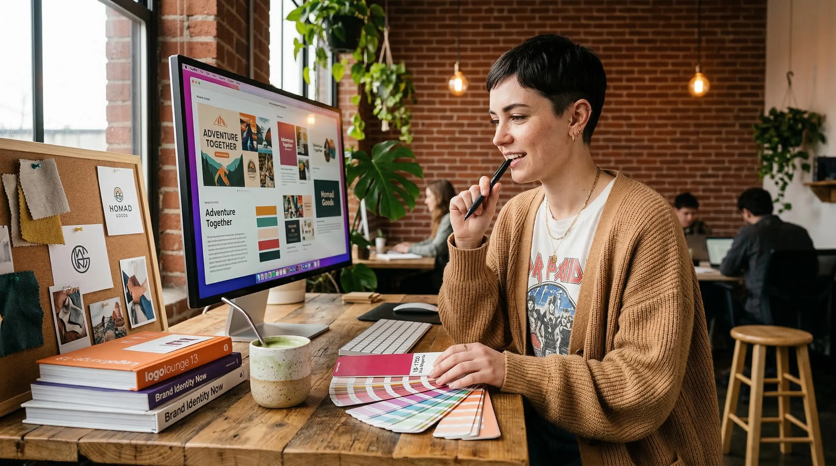 Professionnelle marketing travaillant sur une campagne dans un environnement creatif d'agence
